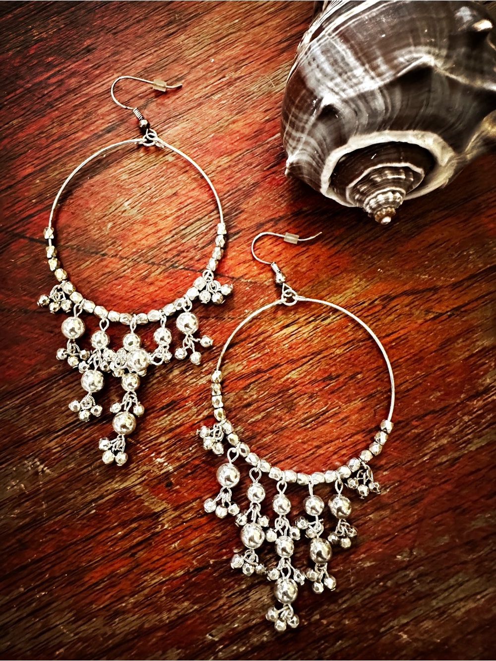 Silver hoop chandeliers